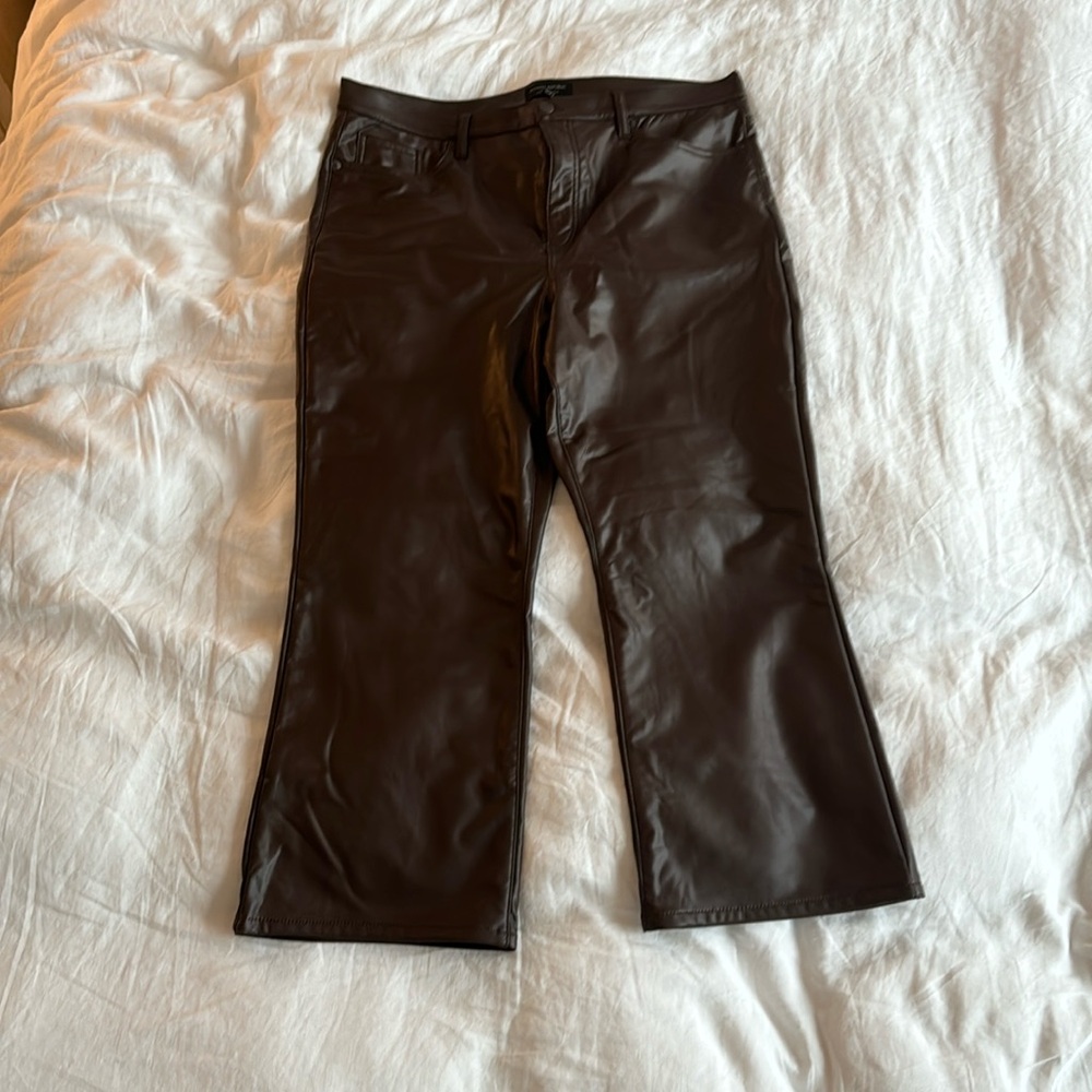 Banana Republic vegan leather flare pant
